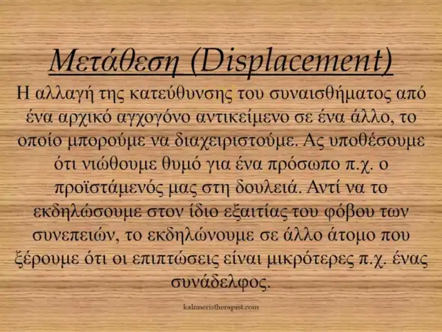 Μηχανισμοί άμυνας : Μετάθεση μετάθεση