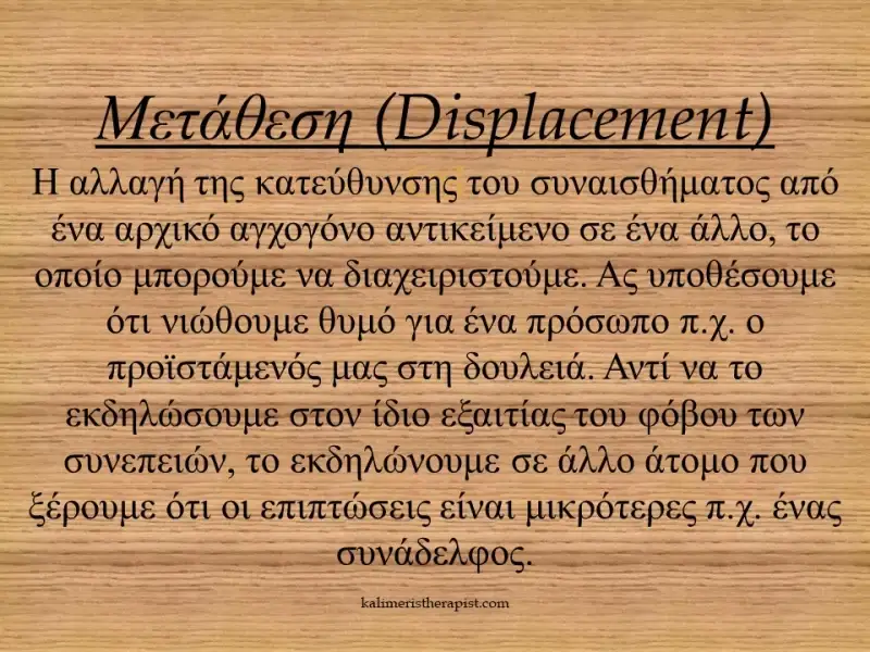 Μηχανισμοί άμυνας : Μετάθεση Μετάθεση