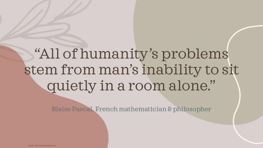 το να μενεις μονος