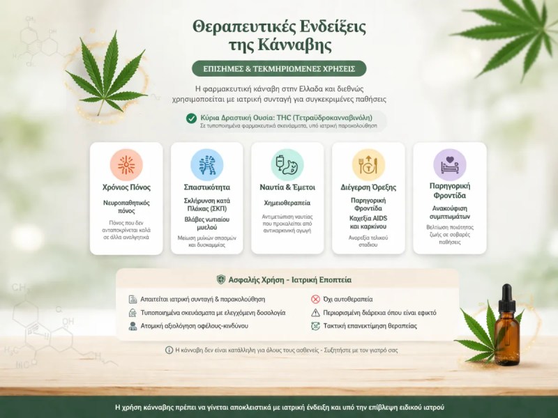 κάνναβη θεραπευτικες ενδειξεις